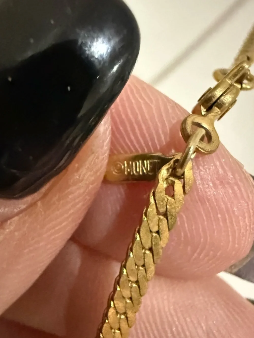 Vintage Monet Flat Chain Necklace - Gold Tone